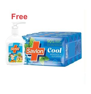 Savlon Cool Menthol , Glycerine 75g Buy 3+1Soap | Free  1 Handwash worth of Rs. 25